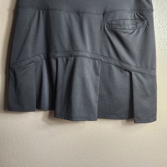 Womens Black Back Pleat Tennis Skort w/Pockets-Size L - Picture 5 of 9